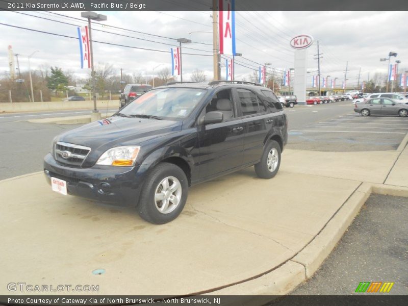 Pacific Blue / Beige 2011 Kia Sorento LX AWD