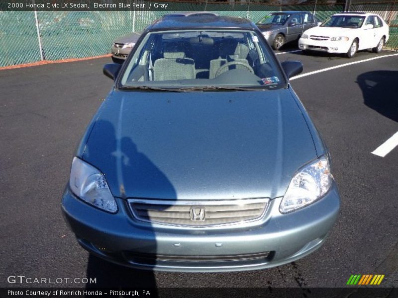 Electron Blue Pearl / Gray 2000 Honda Civic LX Sedan