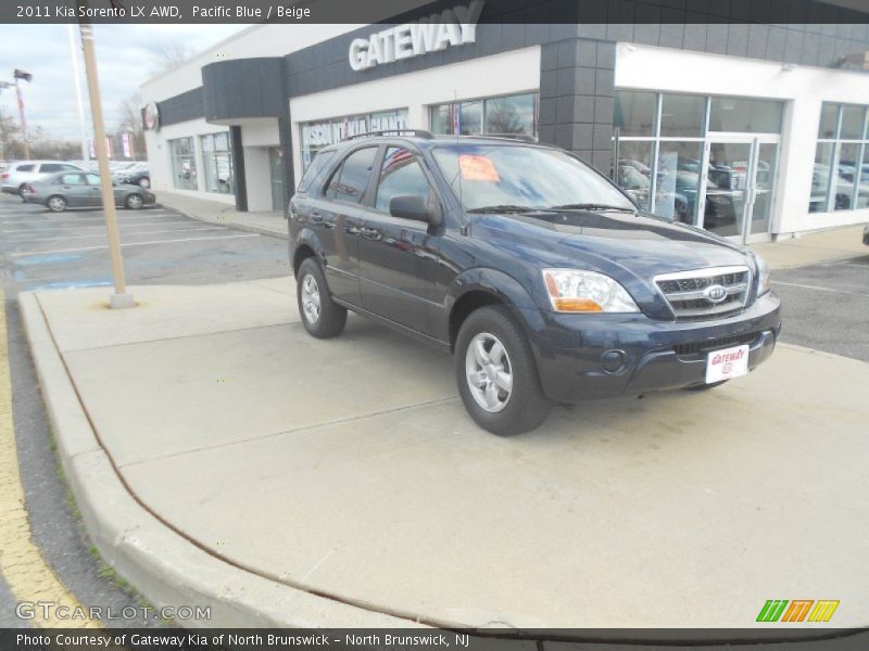 Pacific Blue / Beige 2011 Kia Sorento LX AWD