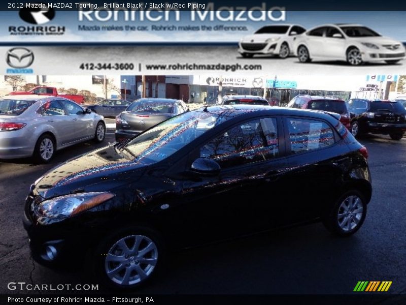 Brilliant Black / Black w/Red Piping 2012 Mazda MAZDA2 Touring