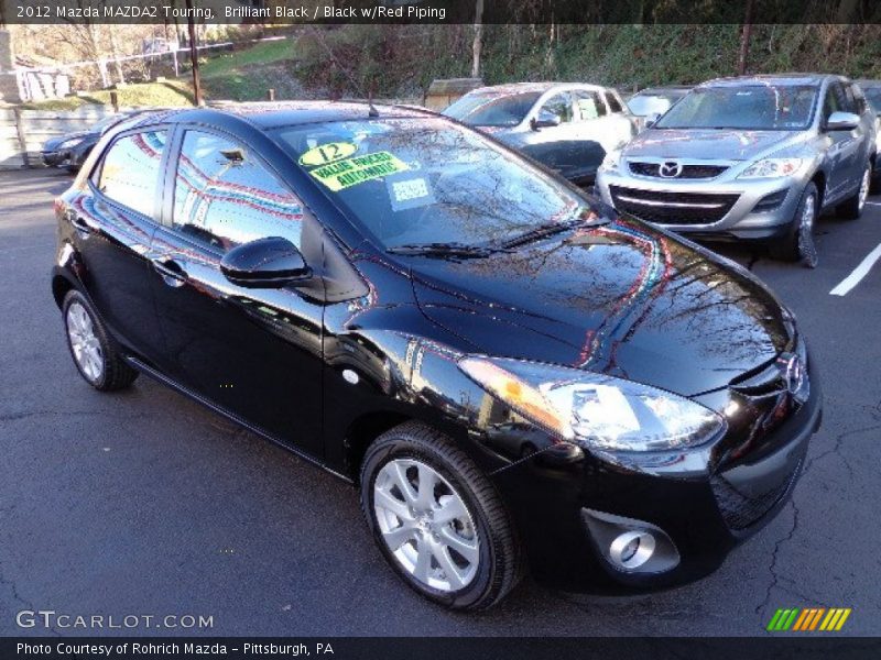 Brilliant Black / Black w/Red Piping 2012 Mazda MAZDA2 Touring