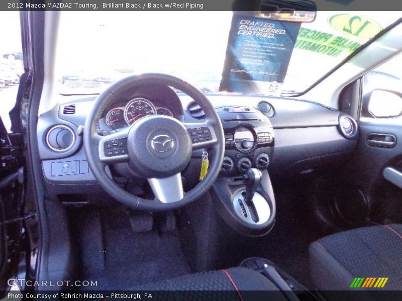 Brilliant Black / Black w/Red Piping 2012 Mazda MAZDA2 Touring