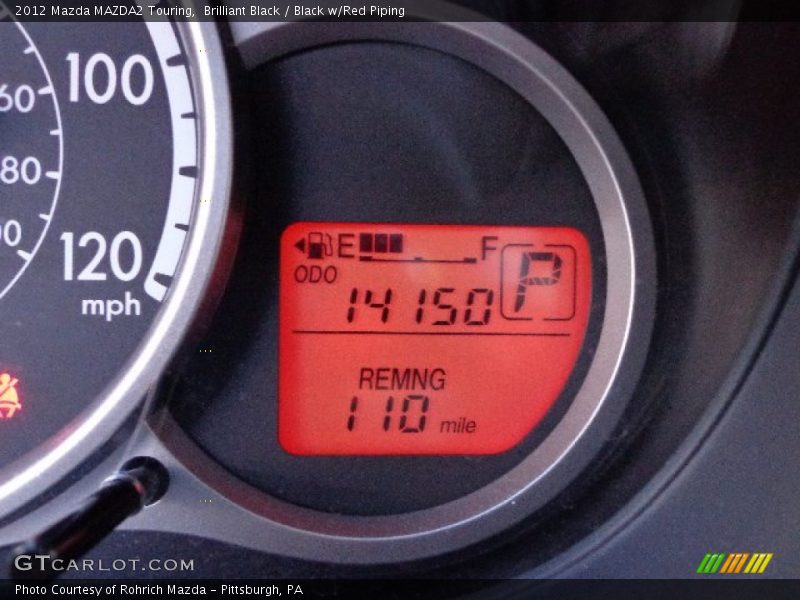 Brilliant Black / Black w/Red Piping 2012 Mazda MAZDA2 Touring