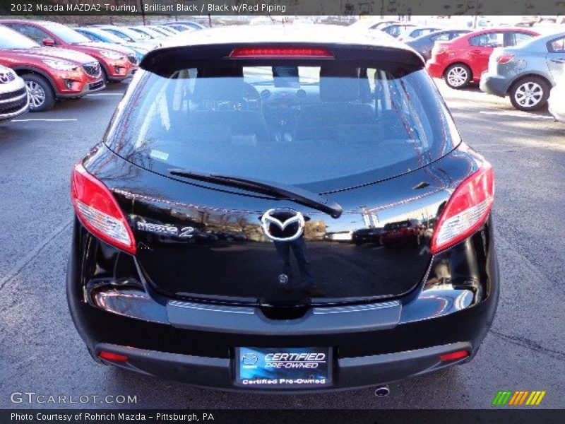 Brilliant Black / Black w/Red Piping 2012 Mazda MAZDA2 Touring