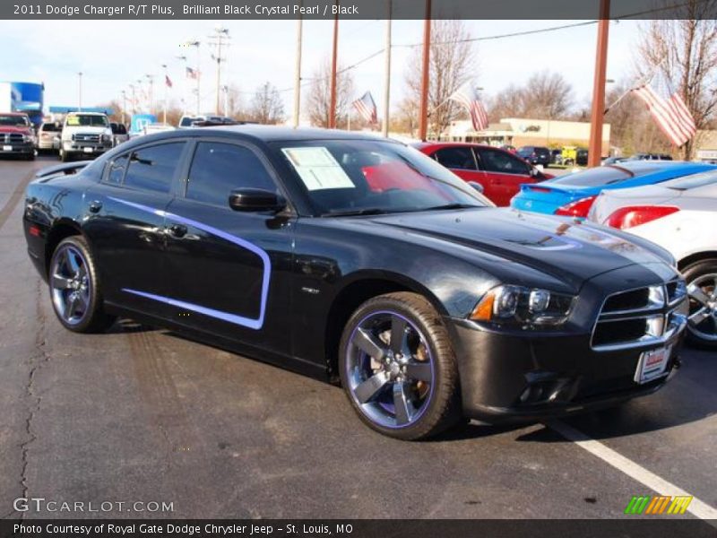 Brilliant Black Crystal Pearl / Black 2011 Dodge Charger R/T Plus