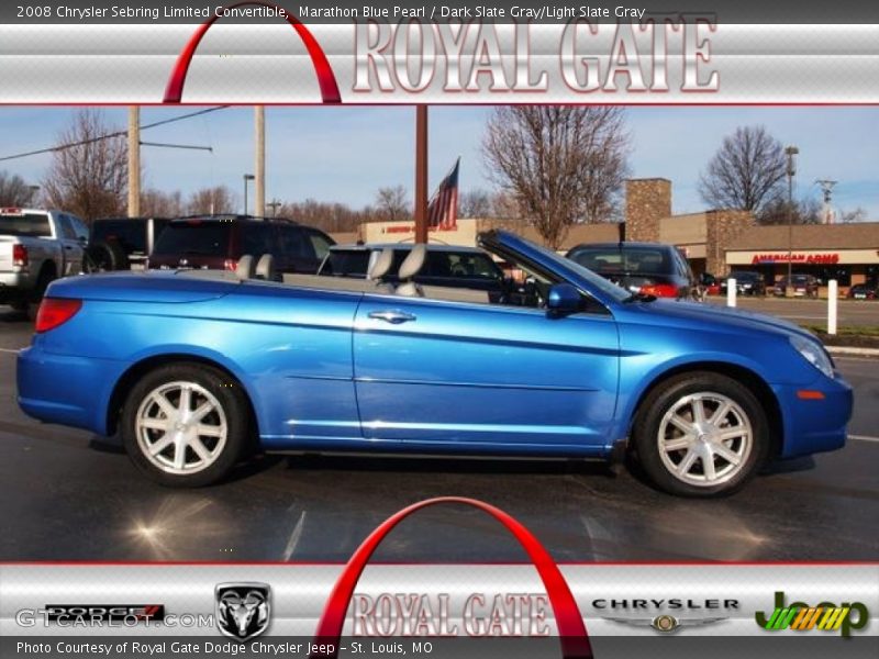 Marathon Blue Pearl / Dark Slate Gray/Light Slate Gray 2008 Chrysler Sebring Limited Convertible