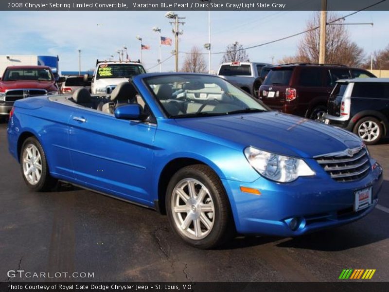 Marathon Blue Pearl / Dark Slate Gray/Light Slate Gray 2008 Chrysler Sebring Limited Convertible