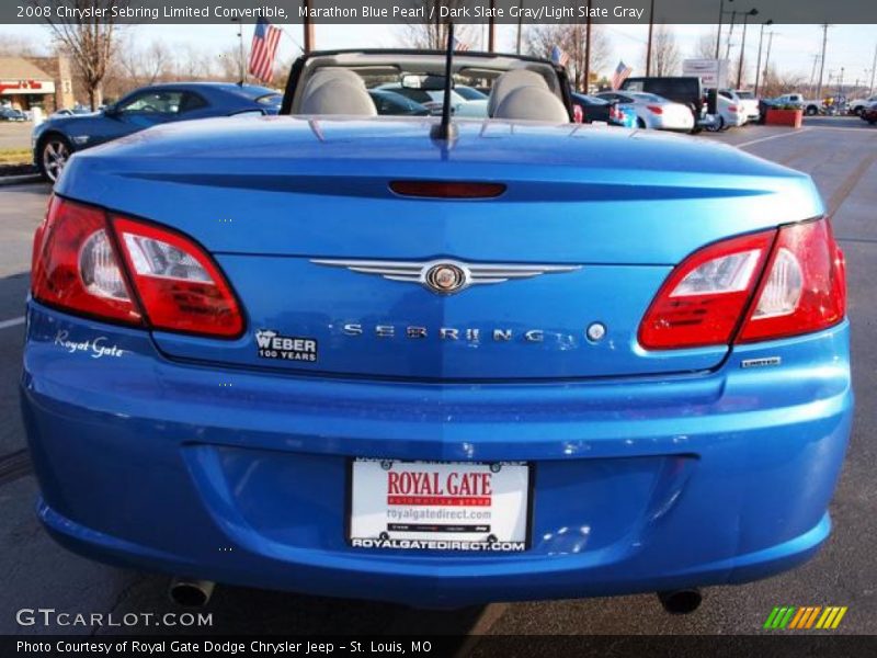 Marathon Blue Pearl / Dark Slate Gray/Light Slate Gray 2008 Chrysler Sebring Limited Convertible