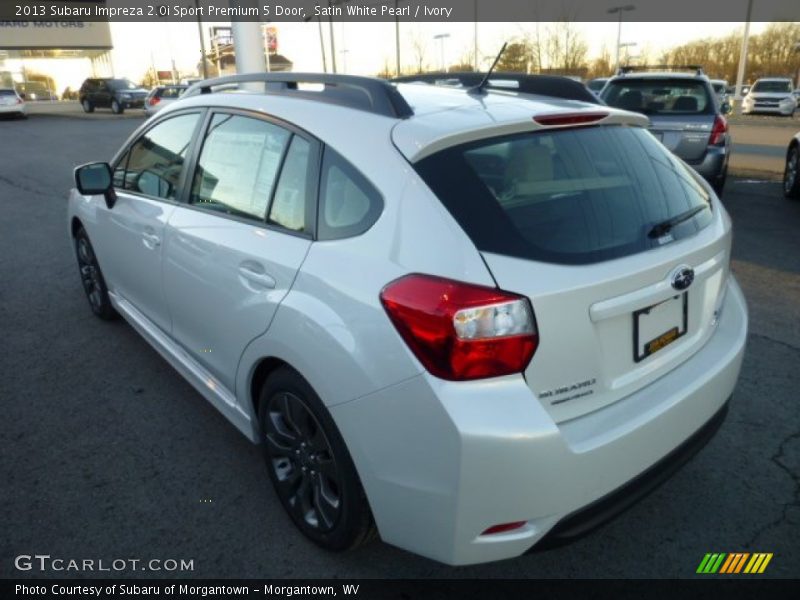 Satin White Pearl / Ivory 2013 Subaru Impreza 2.0i Sport Premium 5 Door