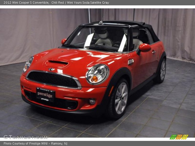 Chili Red / Mini Yours Soda Satellite Gray 2012 Mini Cooper S Convertible