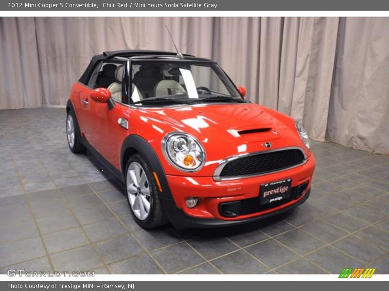 Chili Red / Mini Yours Soda Satellite Gray 2012 Mini Cooper S Convertible