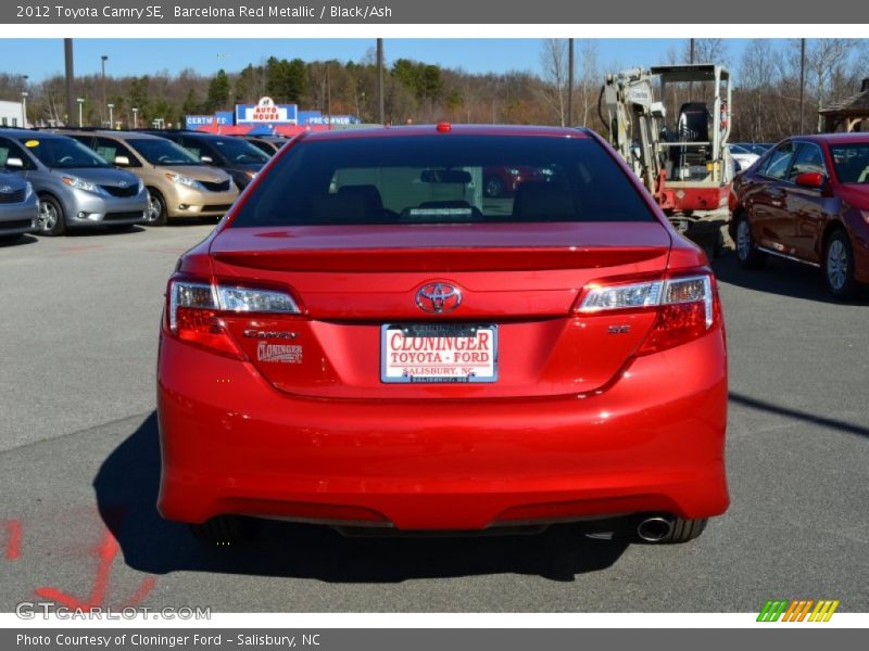 Barcelona Red Metallic / Black/Ash 2012 Toyota Camry SE