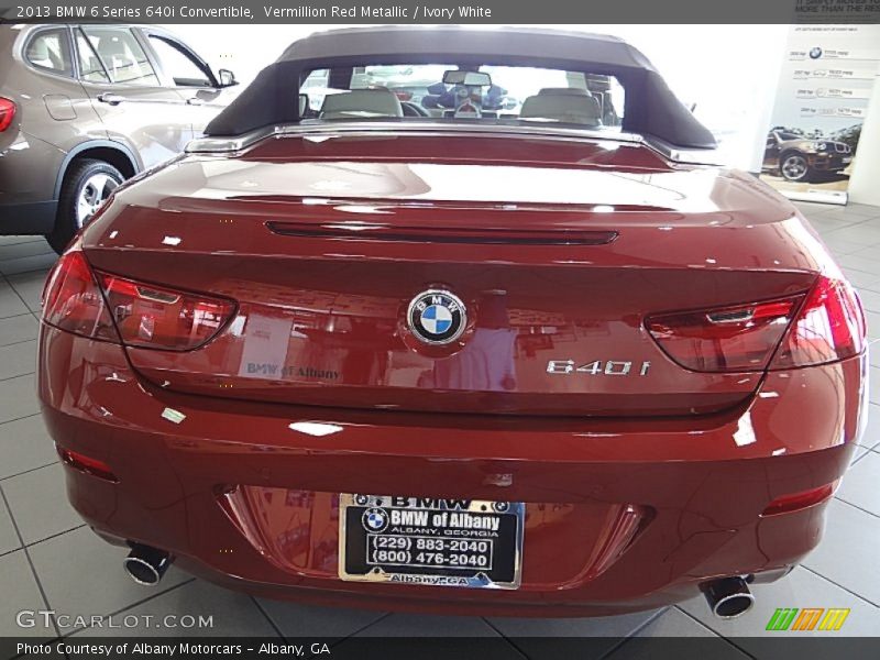 Vermillion Red Metallic / Ivory White 2013 BMW 6 Series 640i Convertible