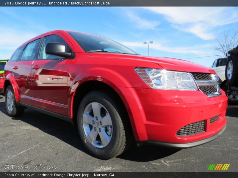 Bright Red / Black/Light Frost Beige 2013 Dodge Journey SE