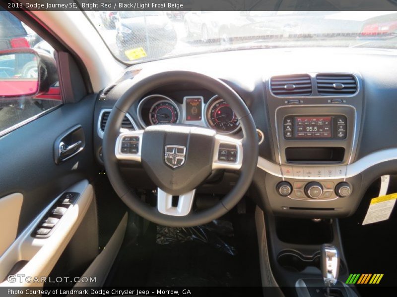 Bright Red / Black/Light Frost Beige 2013 Dodge Journey SE