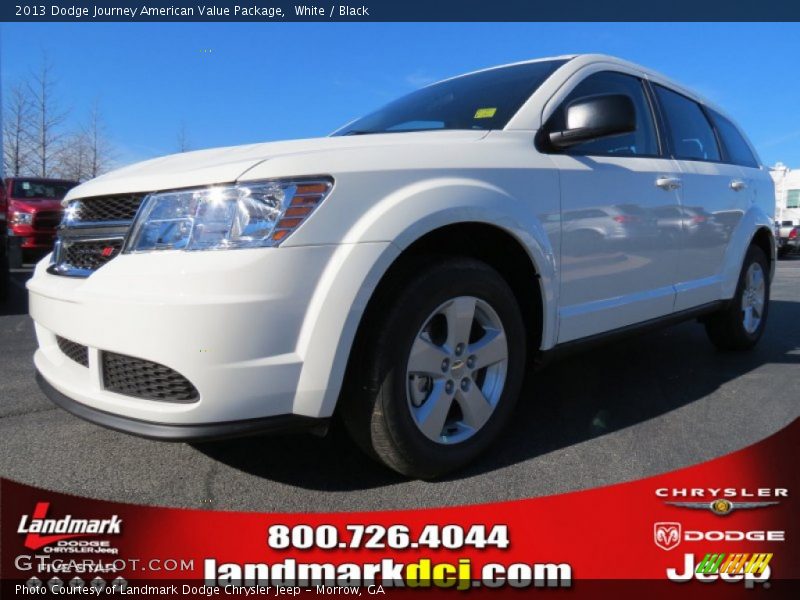 White / Black 2013 Dodge Journey American Value Package