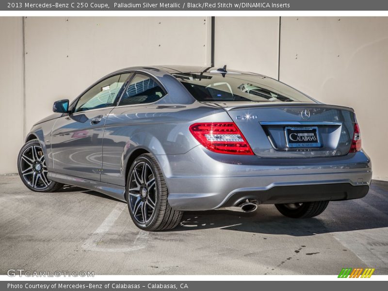 Palladium Silver Metallic / Black/Red Stitch w/DINAMICA Inserts 2013 Mercedes-Benz C 250 Coupe