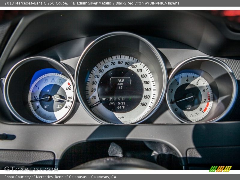 Palladium Silver Metallic / Black/Red Stitch w/DINAMICA Inserts 2013 Mercedes-Benz C 250 Coupe