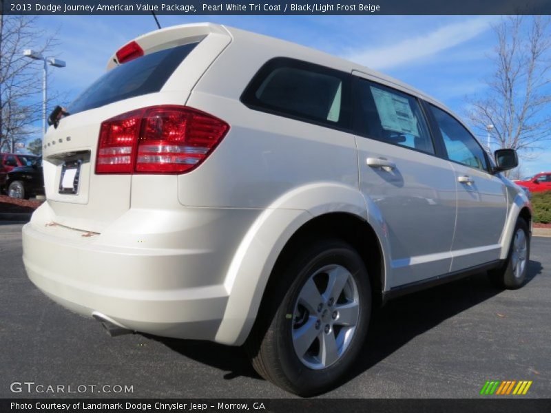 Pearl White Tri Coat / Black/Light Frost Beige 2013 Dodge Journey American Value Package