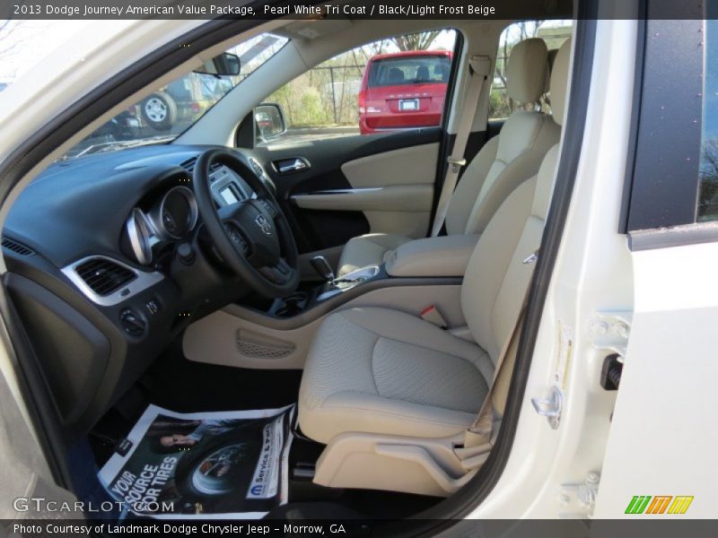 Pearl White Tri Coat / Black/Light Frost Beige 2013 Dodge Journey American Value Package