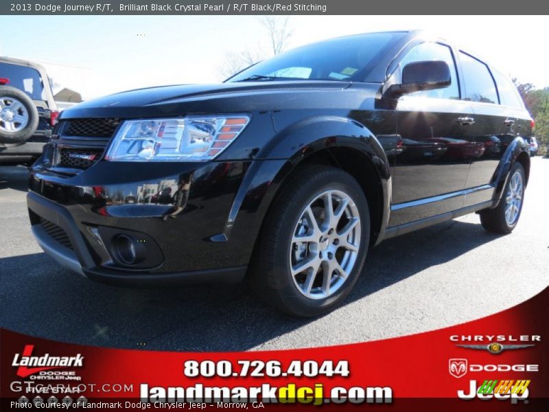 Brilliant Black Crystal Pearl / R/T Black/Red Stitching 2013 Dodge Journey R/T