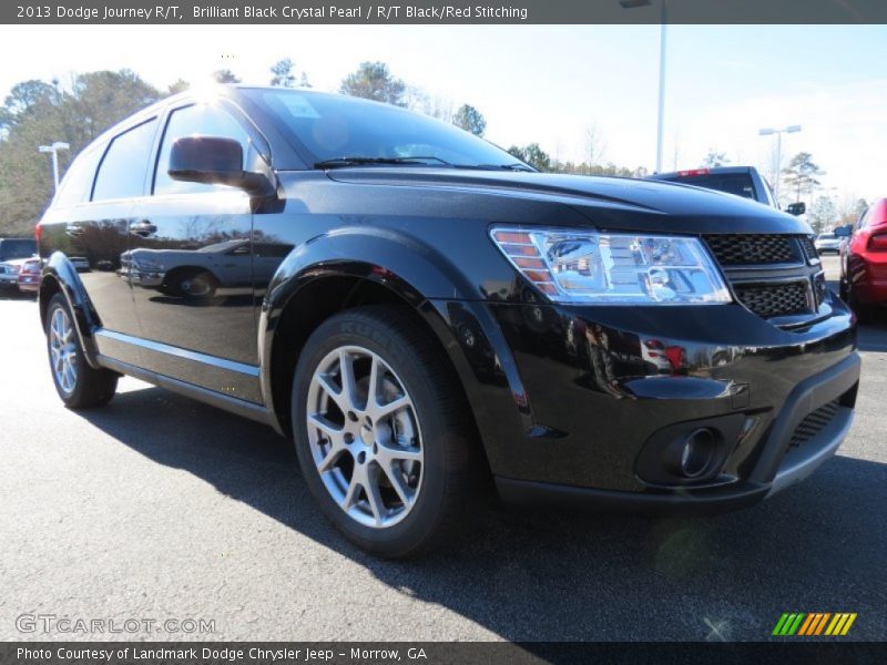 Brilliant Black Crystal Pearl / R/T Black/Red Stitching 2013 Dodge Journey R/T