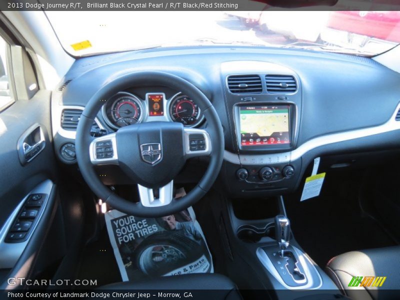 Brilliant Black Crystal Pearl / R/T Black/Red Stitching 2013 Dodge Journey R/T