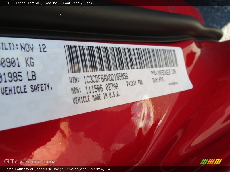 Redline 2-Coat Pearl / Black 2013 Dodge Dart SXT
