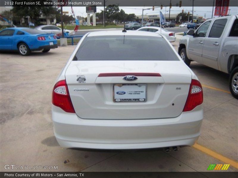 White Suede / Medium Light Stone 2012 Ford Fusion SE