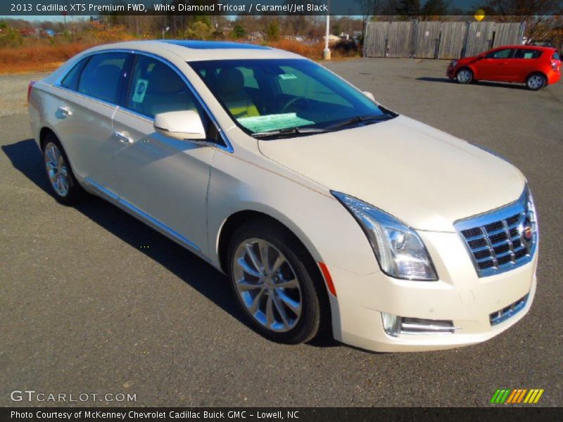 White Diamond Tricoat / Caramel/Jet Black 2013 Cadillac XTS Premium FWD