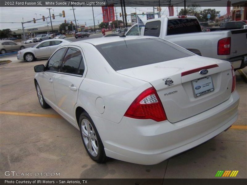 White Suede / Medium Light Stone 2012 Ford Fusion SE