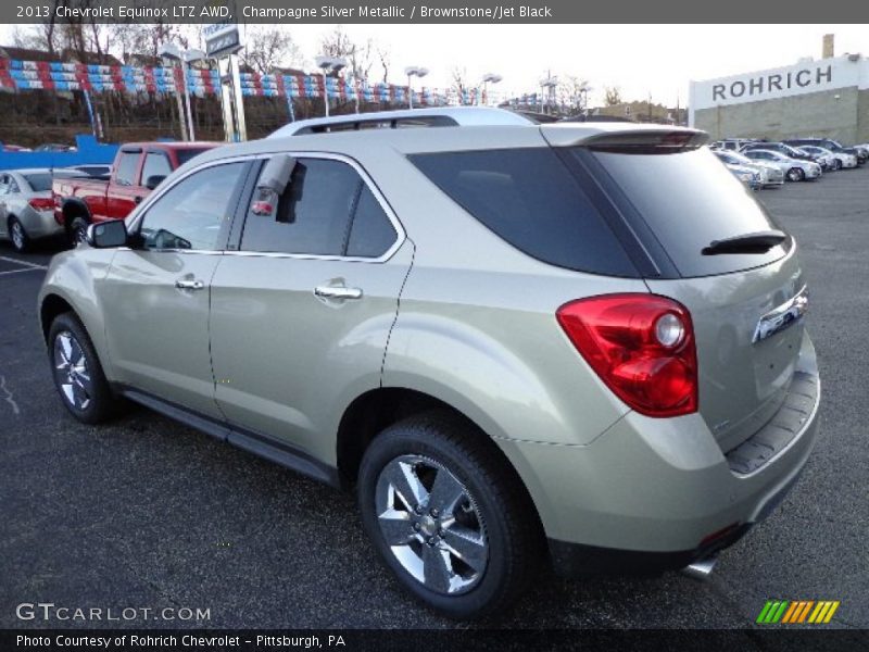 Champagne Silver Metallic / Brownstone/Jet Black 2013 Chevrolet Equinox LTZ AWD