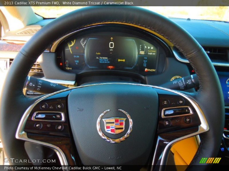 White Diamond Tricoat / Caramel/Jet Black 2013 Cadillac XTS Premium FWD