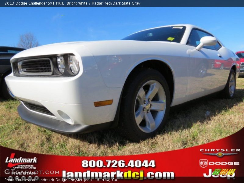 Bright White / Radar Red/Dark Slate Gray 2013 Dodge Challenger SXT Plus