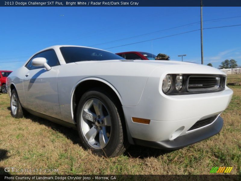 Bright White / Radar Red/Dark Slate Gray 2013 Dodge Challenger SXT Plus