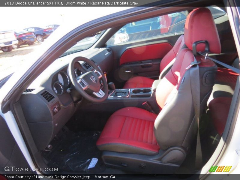 Bright White / Radar Red/Dark Slate Gray 2013 Dodge Challenger SXT Plus