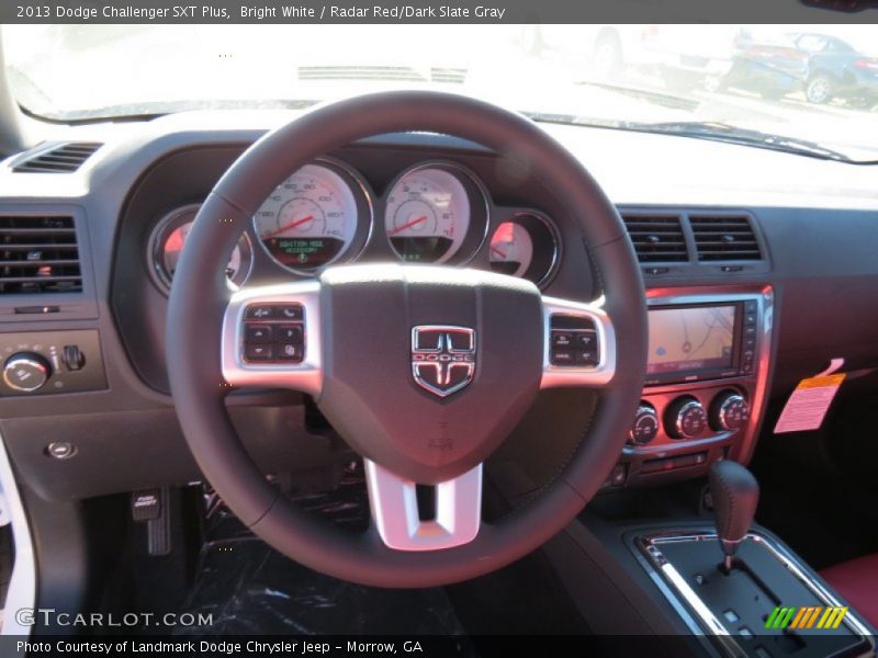 Bright White / Radar Red/Dark Slate Gray 2013 Dodge Challenger SXT Plus