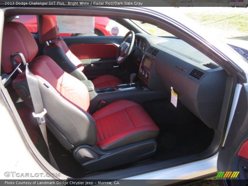 Bright White / Radar Red/Dark Slate Gray 2013 Dodge Challenger SXT Plus