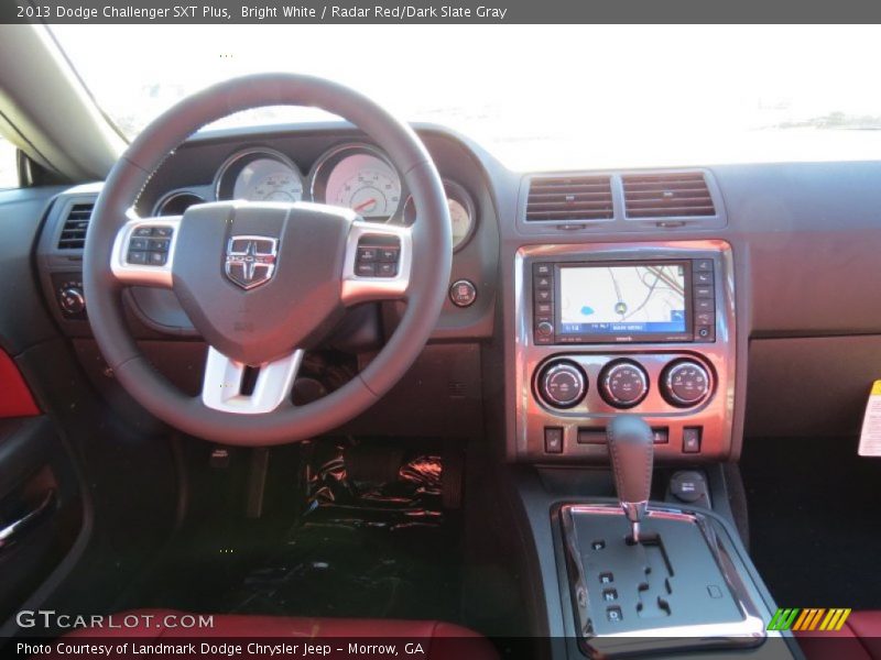 Bright White / Radar Red/Dark Slate Gray 2013 Dodge Challenger SXT Plus