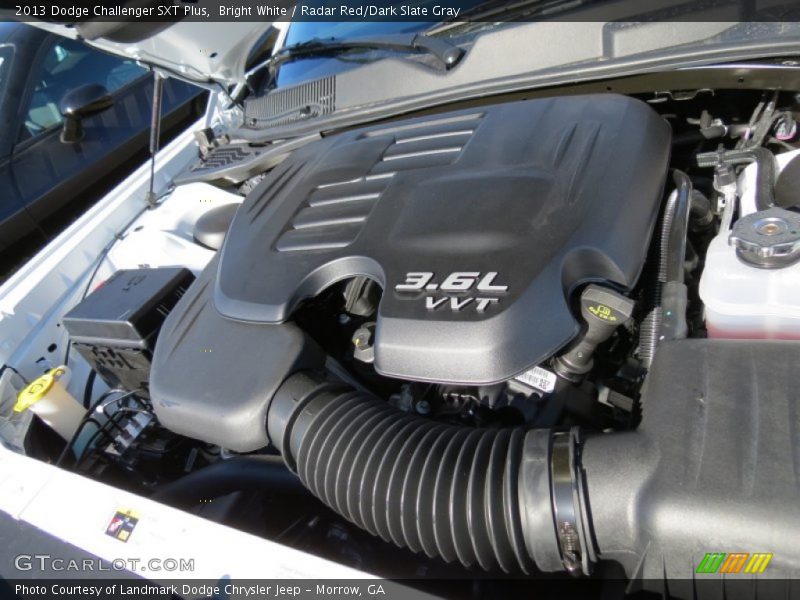 Bright White / Radar Red/Dark Slate Gray 2013 Dodge Challenger SXT Plus