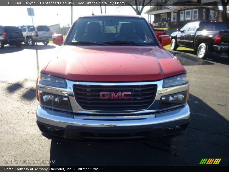 Red Orange Metallic / Ebony 2012 GMC Canyon SLE Extended Cab 4x4