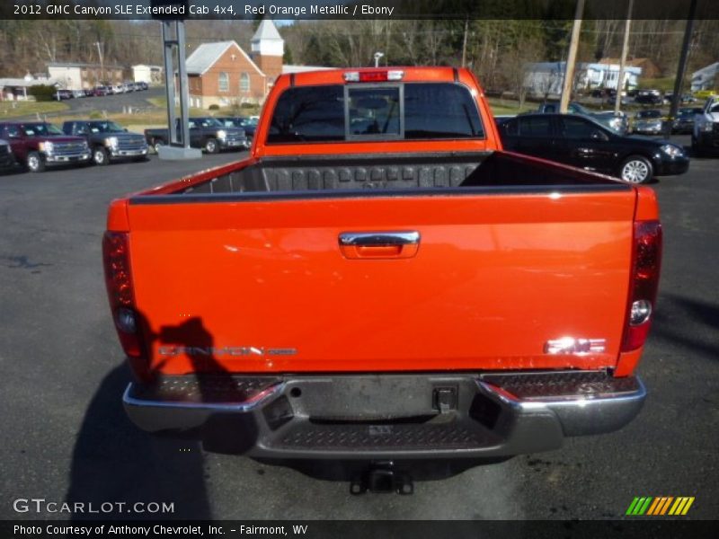Red Orange Metallic / Ebony 2012 GMC Canyon SLE Extended Cab 4x4