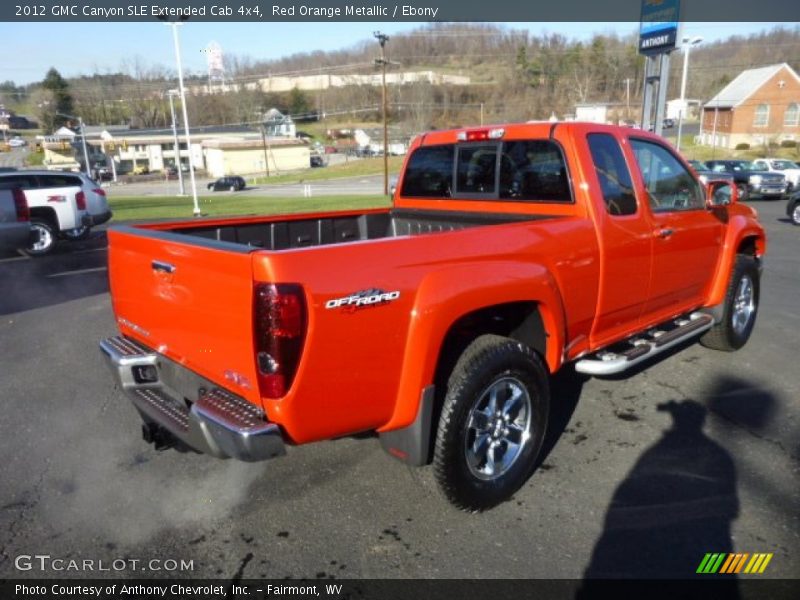 Red Orange Metallic / Ebony 2012 GMC Canyon SLE Extended Cab 4x4