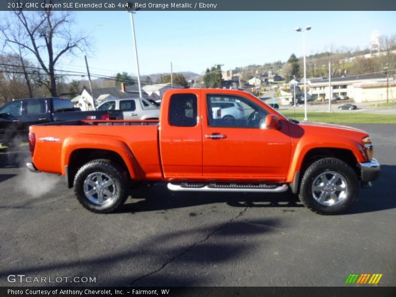  2012 Canyon SLE Extended Cab 4x4 Red Orange Metallic