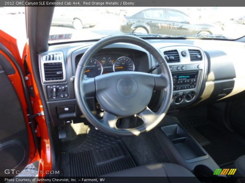 Red Orange Metallic / Ebony 2012 GMC Canyon SLE Extended Cab 4x4