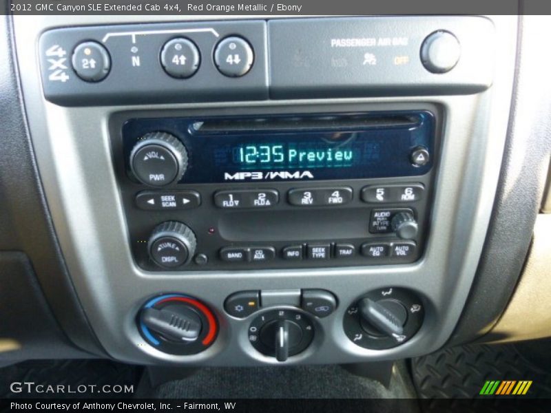 Controls of 2012 Canyon SLE Extended Cab 4x4