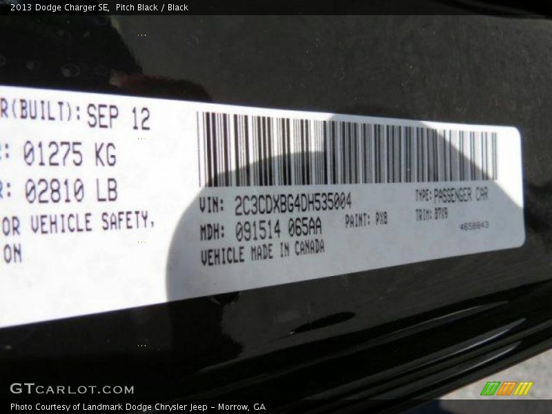 Pitch Black / Black 2013 Dodge Charger SE