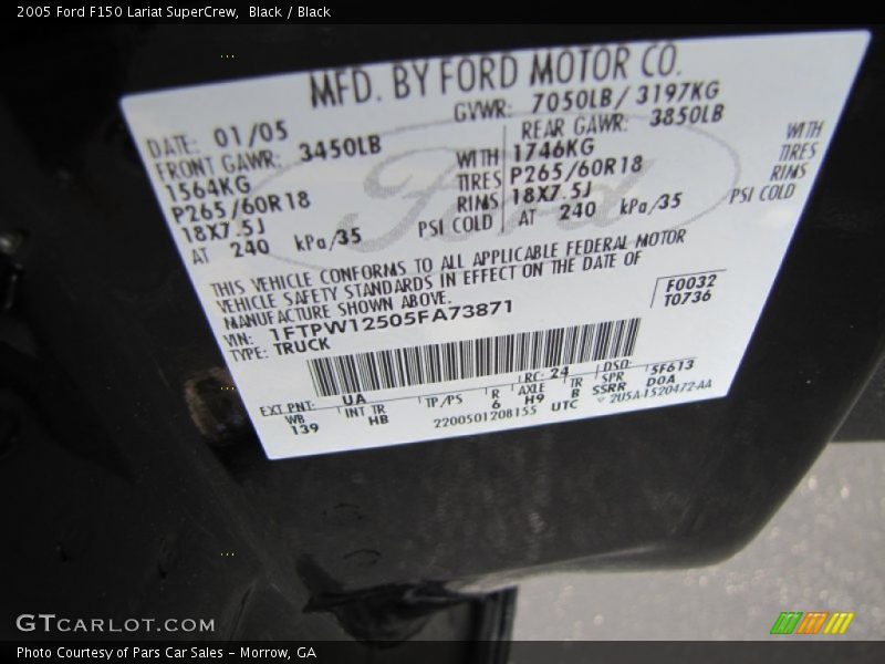 Black / Black 2005 Ford F150 Lariat SuperCrew