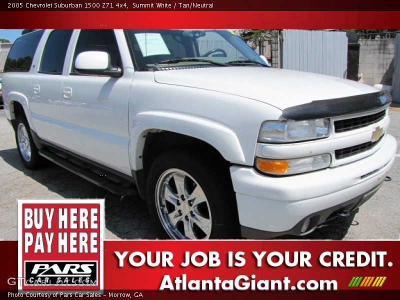 Summit White / Tan/Neutral 2005 Chevrolet Suburban 1500 Z71 4x4