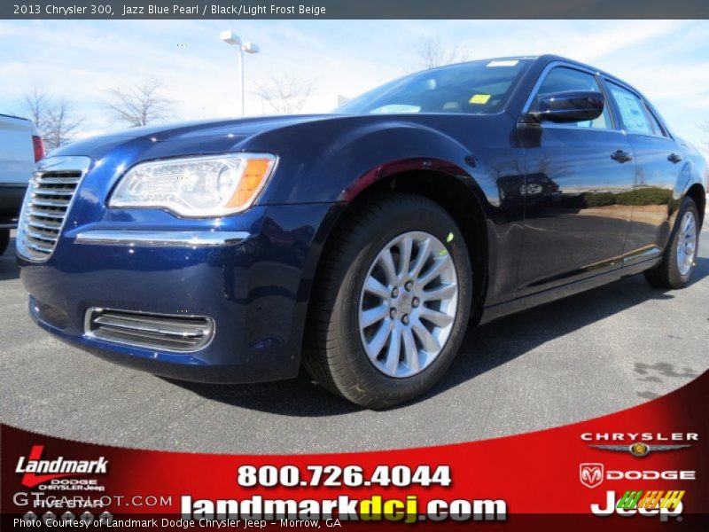 Jazz Blue Pearl / Black/Light Frost Beige 2013 Chrysler 300